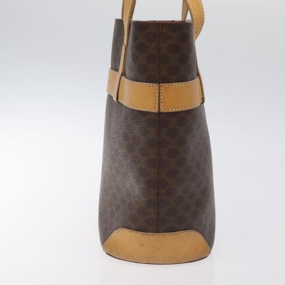 CELINE Macadam Canvas Tote Bag Pvc Leather Brown Gold - Picture 5 of 12
